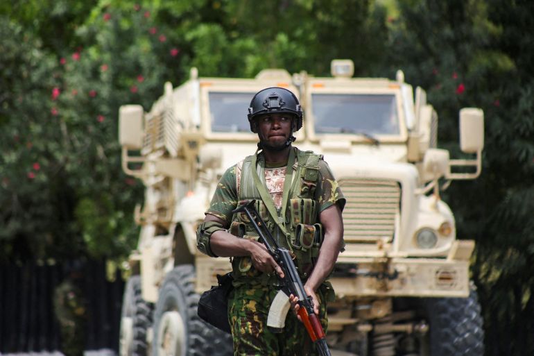 Kenyan police on patrol in Haiti