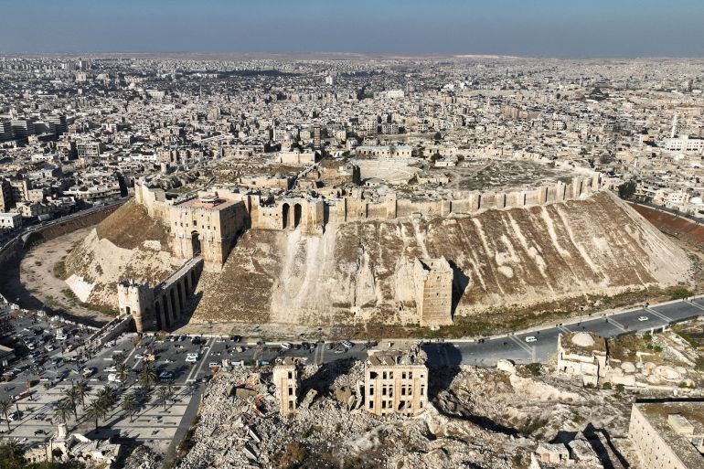 A drone view shows Aleppo's ancient citadel, Syria December 3, 2024. REUTERS/Mahmoud Hasano TPX IMAGES OF THE DAY
