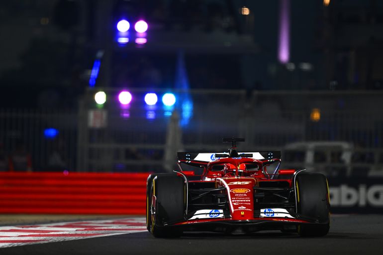 ABU DHABI, UNITED ARAB EMIRATES - DECEMBER 06: Charles Leclerc of Monaco driving the (16) Ferrari SF-24 on track during practice ahead of the F1 Grand Prix of Abu Dhabi at Yas Marina Circuit on December 06, 2024 in Abu Dhabi, United Arab Emirates. (Photo by Clive Mason/Getty Images)