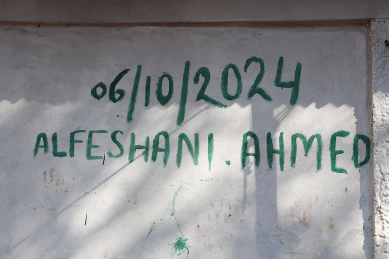 Afeshani Ahmed's tombstone, after his killing on October 6, 2024